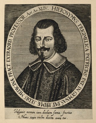 Geronimo Frigimelica. Line engraving by H. David.