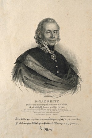 view Ignaz Franz Fritz. Lithograph by V.F. Šír, 1837.