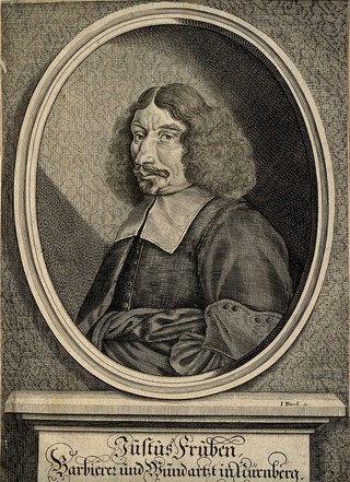Justus Fruben. Line engraving by J. Franck.
