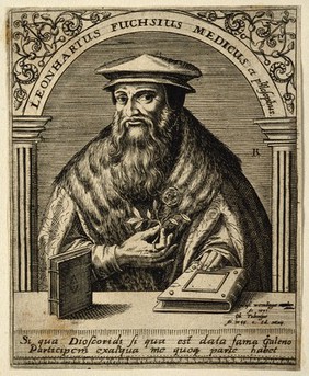 Leonard Fuchs. Line engraving by T. de Bry.