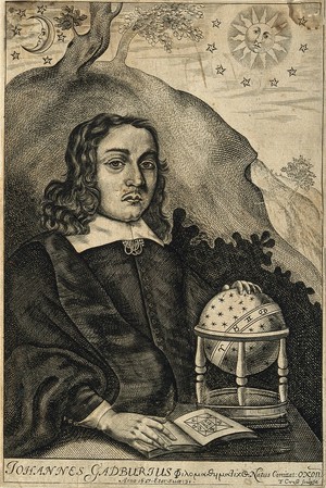 view John Gadbury. Line engraving by T. Cross, 1658.