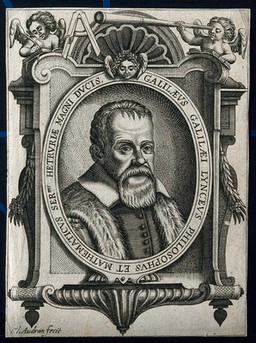 Galileo Galilei. Line engraving by C. Audran after F. Villamena, 1655-56.
