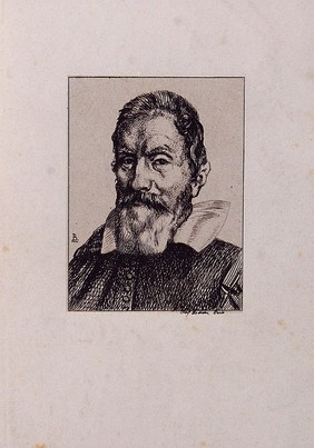 Galileo Galilei. Reproduction of etching after [B.].