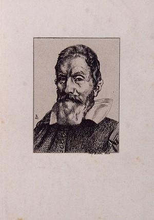 view Galileo Galilei. Reproduction of etching after [B.].