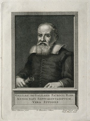 view Galileo Galilei. Line engraving by J. Calendi after J. Sustermans.