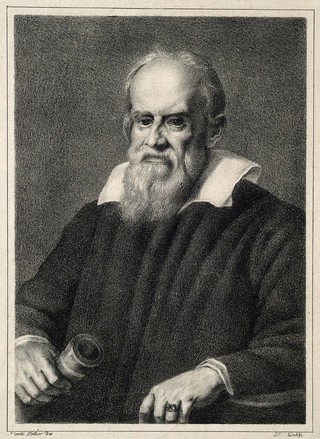 Galileo Galilei. Lithograph by N. Fontani after J. Sustermans.