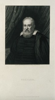 Galileo Galilei. Stipple engraving by R. Hart after A. Ramsay after J. Sustermans.
