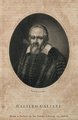 view Galileo Galilei. Line engraving by J. Baker.