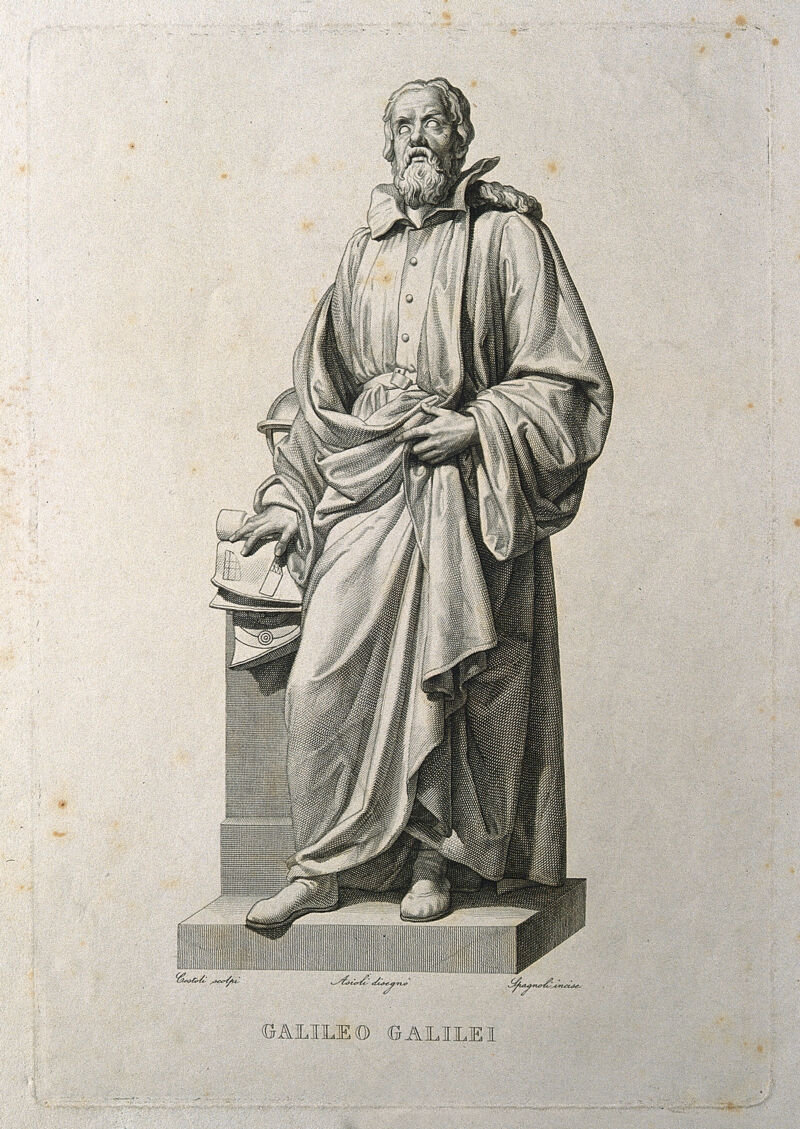 Galileo Galilei. Line engraving by F. Spagnoli after G. Asioli