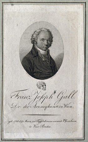 Franz Joseph Gall. Stipple engraving by J.D. Laurens after C.H. Rahl.