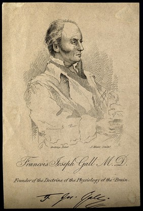 Franz Joseph Gall. Stipple engraving by W.J. Alais after J. W. Rubidge.