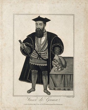 Vasco da Gama. Stipple engraving by C. Turner, 1800.