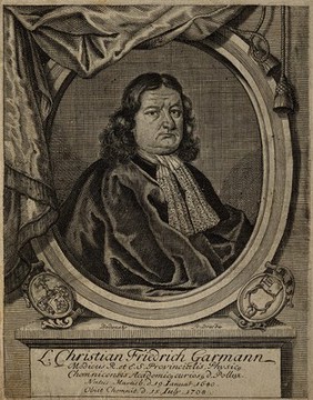 L. Christian Friedrich Garmann. Line engraving by Bodenehr.