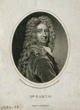 Sir Samuel Garth. Stipple engraving by B. Granger, 1798, after W. H. Brown after Sir G. Kneller.