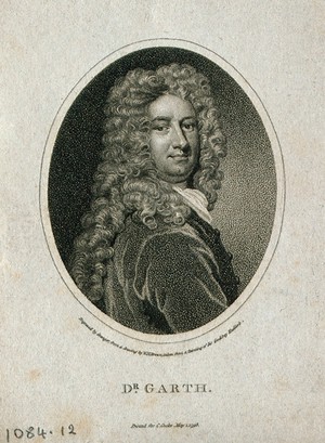 view Sir Samuel Garth. Stipple engraving by B. Granger, 1798, after W. H. Brown after Sir G. Kneller.