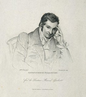 Pierre Marcel Gaubert. Line engraving by Normand, junior, 1843, after Mlle St. Omer (Augustine Cochet).