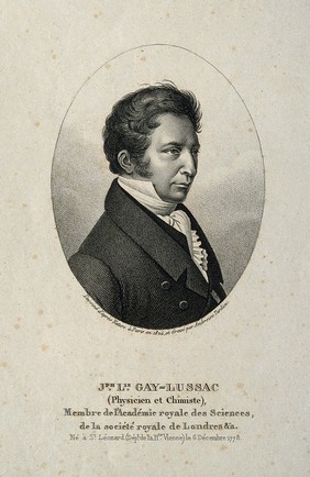 Louis-Joseph Gay-Lussac. Stipple engraving by A. Tardieu, 1824, after himself.