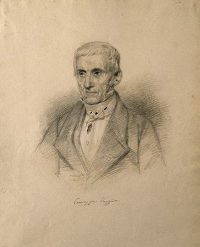 Giuseppe Gazzeri. Pencil drawing by C. E. Liverati.