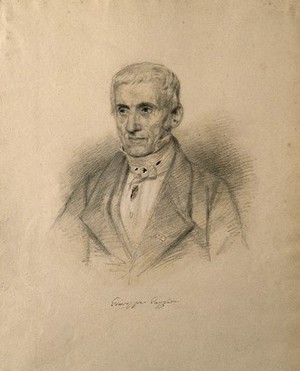 view Giuseppe Gazzeri. Pencil drawing by C. E. Liverati.