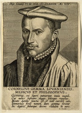 Cornelius Gemma. Line engraving.