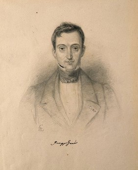 Giuseppe Gené. Pencil drawing by C. E. Liverati, 1841.