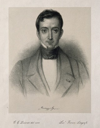 Giuseppe Gené. Lithograph by L. Fiorucci after C. E. Liverati, 1841.