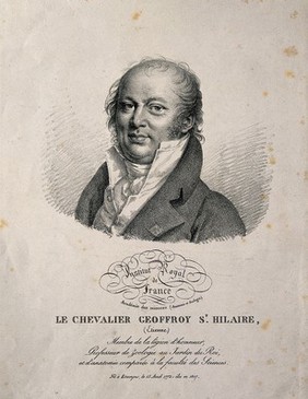 Etienne Geoffroy Saint-Hilaire. Lithograph by J. Boilly, 1821.