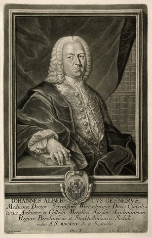 view Johannes Albert Gesner. Mezzotint by J. J. Haid after Grooth.