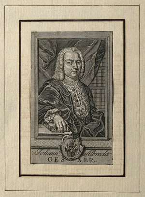 view Johannes Albert Gesner. Line engraving after Grooth.