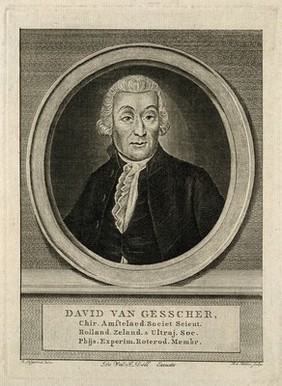 David van Gesscher. Line engraving by B. de Bakker after R. Jelgerhuis.