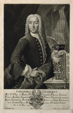 Johannes Gessner. Mezzotint by J. J. Haid after R. Dällicker.