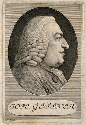 Johannes Gessner. Line engraving by H. Pfenninger.