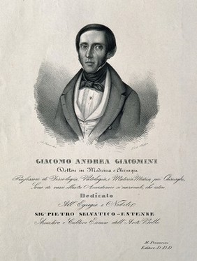 Giacomo Andrea Giacomini. Lithograph by A. Sasso.
