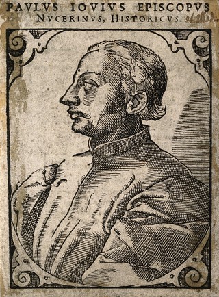 Paolo Giovio. Woodcut by T. Stimmer, 1589.