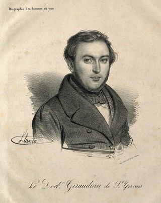 Jean Giraudeau de Saint-Gervais. Lithograph by J.F.G. Llanta.