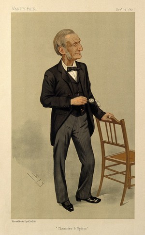 view John Hall Gladstone. Colour lithograph by Sir L. Ward [Spy], 1891.