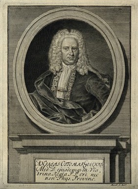 Andreas Ottomar Goelicke. Line engraving by G. P. Busch.