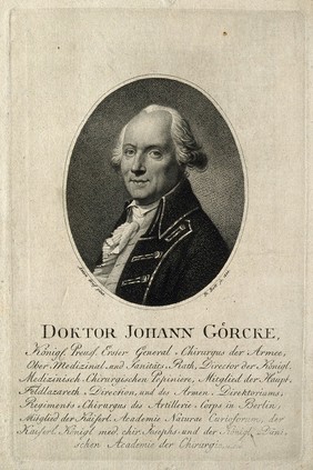 Johann Goercke. Stipple engraving by F. Bolt, 1805, after A. Graff.