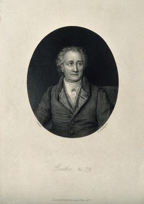 Johann Wolfgang von Goethe. Line engraving by E. Radclyffe after J. K. Stieler, 1828.