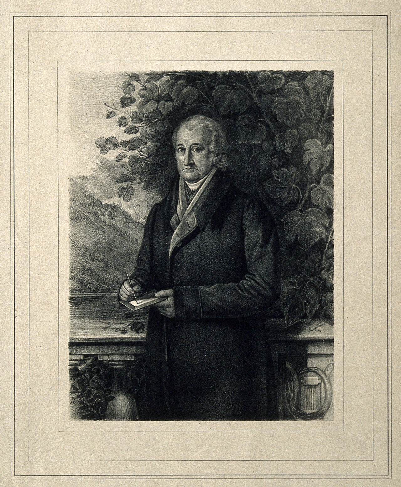 Johann Wolfgang von Goethe. Lithograph by F. C. Vogel after F. Jagemann., by Ferdinand Jagemann