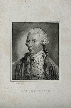 view Oliver Goldsmith. Line engraving by Wainwright.