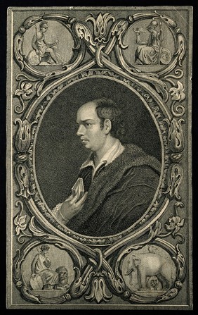 Oliver Goldsmith. Stipple engraving.