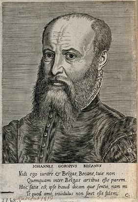 Jan van Gorp. Line engraving by P. Galle, 1572.