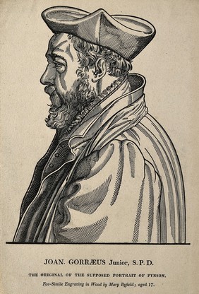 Jean de Gorris [Gorraeus]. Woodcut by Mary Byfield, ca. 1812.