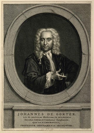 Johannes de Gorter. Line engraving by J. Houbraken after J. M. Quinkhard, 1735.