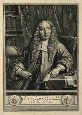 Christoph Gottwaldt. Line engraving by G. Edelinck after A. Stech.