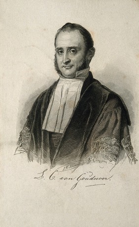 Louis Christiaan van Goudoever. Line engraving by J.W. Kaiser after J. H. Neuman.