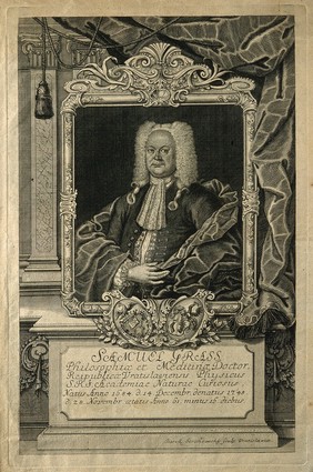 Samuel Grass. Line engraving by B. Strahowsky.