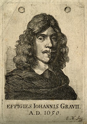 John Greaves. Etching by E. Mascall, 1650.