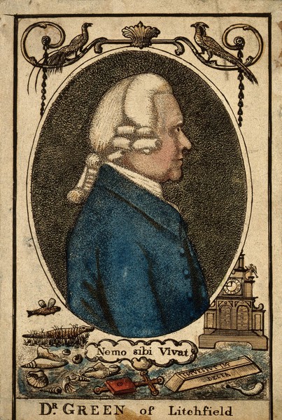 Richard Greene. Coloured etching.